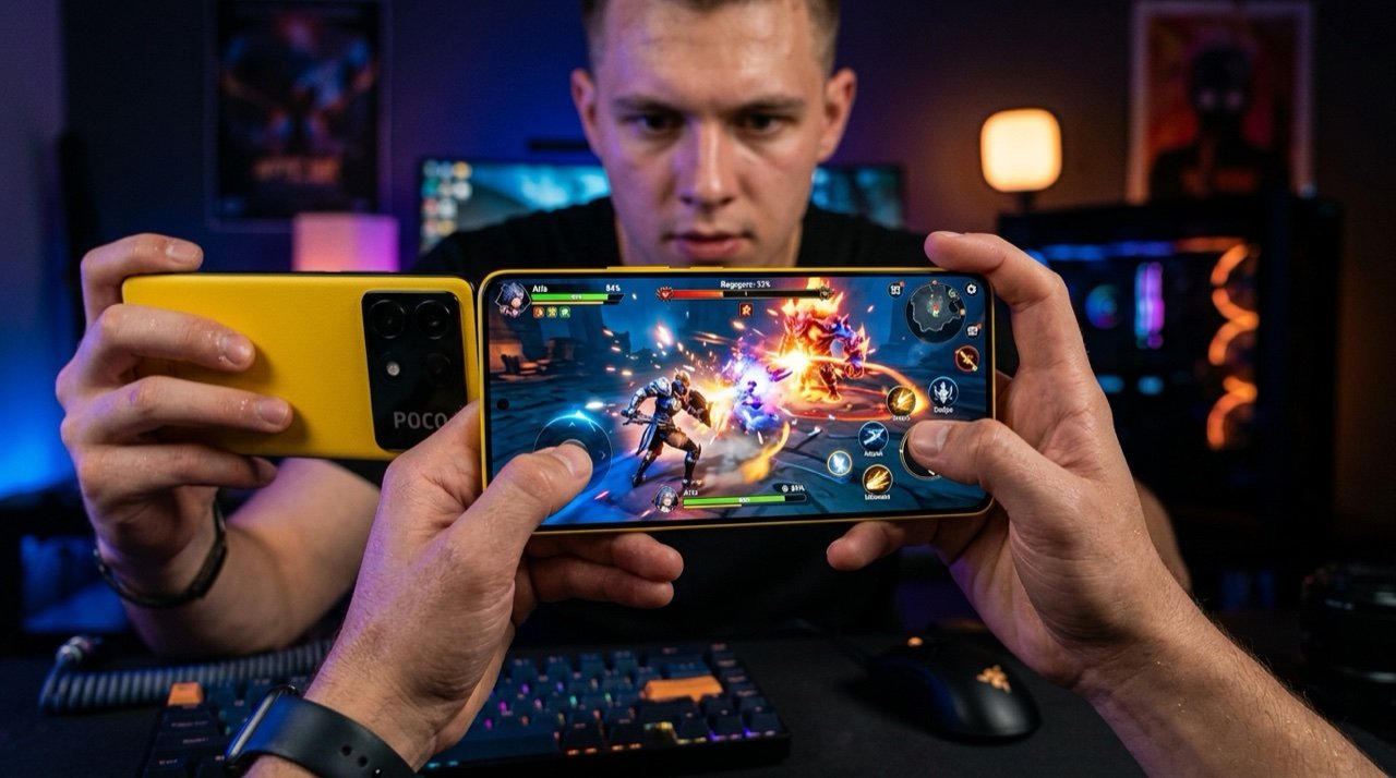 Xiaomi Poco X6 Pro rodando jogos pesados com alta taxa de quadros