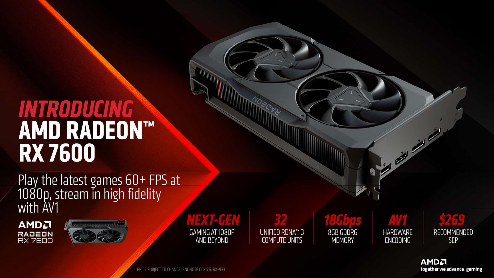 Placa de Vídeo AMD Radeon RX 7600 8GB